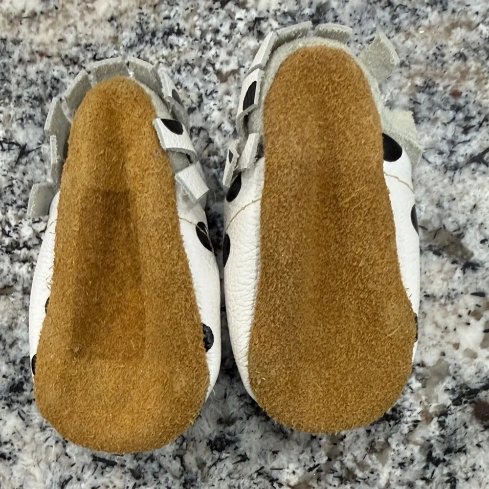 Polka Dot Leather Baby Shoes